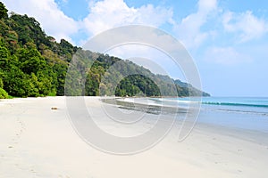 Serene and Pristine Beach with Green Hills - Radhanagar Beach, Havelock Island, Andaman Nicobar, India