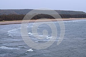 Serene Relaxing Beach with Hills - Aare Ware Beach, Ganpatipule, Maharashtra, India...