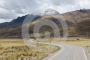 Serene road in Andes mountains Peru