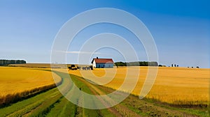 A serene rural farm landscape