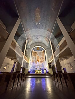 Serene Sanctuary: The Sacred Heart of Jesus is Reverences in a Roman Catholic Church, Otwock