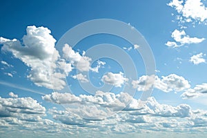 Light clouds in the blue sky photo