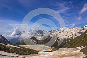 Serene snow clad mountain view. Himachal Pradesh