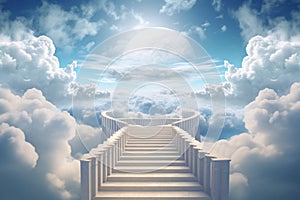 Serene Stairway to heaven. Generate Ai