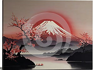 In the serene style of Japanese sumi-e