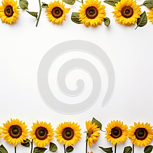 Serene Sunflower Border Wide Copy Space