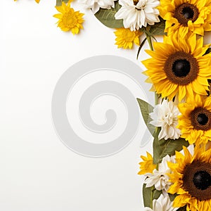 Serene Sunflower Frame Aesthetic Beauty