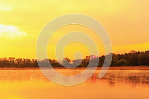 Serene Sunrise at the Lake