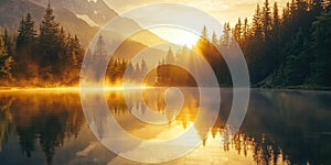 Serene Sunrise Reflection photo