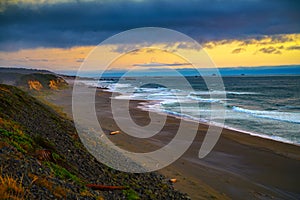 A serene sunset at a beach near Gold Beach, Oregon