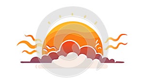 Serene Sunset Clouds Horizon Landscape Vector, vector design Generative AI