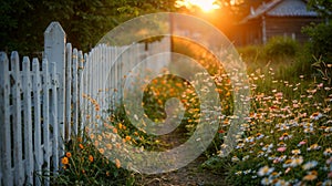 Serene sunset on a country lane