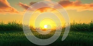 A Serene Sunset Over a Tranquil Lake