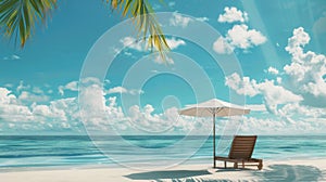 A Serene Tropical Beach Setup..AI generated image