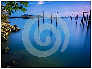 Serene view against of Songkhla lake location in Thailand