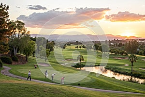 Golf Course at Sunset