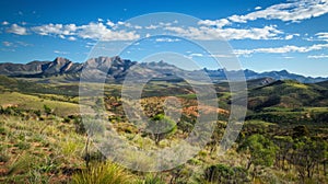 A serene view of western cape mountains and valleys