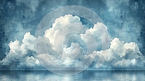 Pastel Gray Watercolor Cloud Background photo