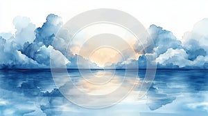 Pastel Gray Watercolor Cloud Background photo