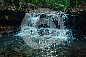 Serene Waterfall at Turkey Run State Park. Concept Nature Photography, Waterfalls, Indiana State