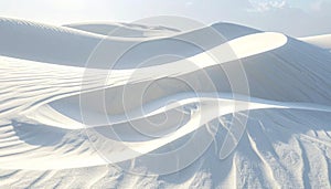 Serene White Sand Dunes Under Soft Sunlight