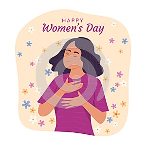 Serene Woman for International Women`s Day Concept Illustration