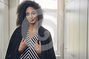 Serene woman looking in front of her