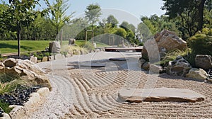 Serene Zen Garden. Harmony in Minimalist Landscaping