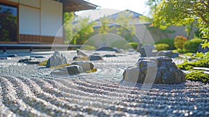 Serene Zen Garden. Harmony in Minimalist Landscaping