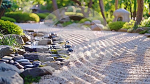 Serene Zen Garden. Harmony in Minimalist Landscaping