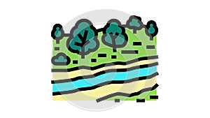 serengeti national park color icon animation