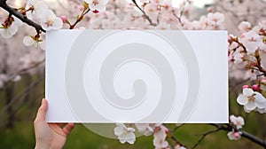 Serenity in Bloom: Blank Paper on Minimalist Blossoms
