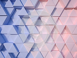 Serenity Blue and Rose Quartz abstract 3d triangle background