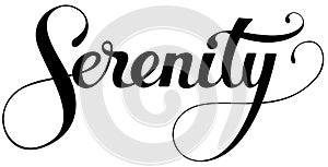 Serenity - custom calligraphy text