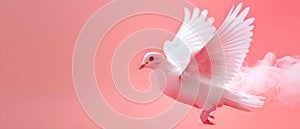 Serenity in Flight: A Dove\'s Ode to Peace. Concept Peaceful Movement, Harmony with Nature, Symbolic