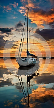 Serenity At Sunset: A Captivating Image Of A Beneteau 36.7 In Hyannis Harbor photo