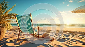 Serenity at Sunset: Computer-Generated Abstract Beach Scene