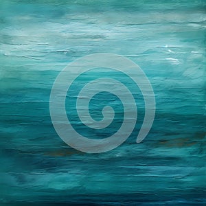 Serenity In Teal: Captivating Abstract Seascape Painting