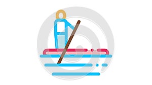 Serfing Canoeing Icon Animation