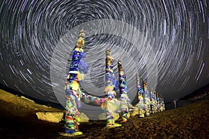 Serge Poles. Starry night over the island Olkhon. Burkhan Cape