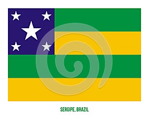 Sergipe Flag Vector Illustration on White Background. States Flag of Brazil