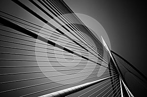 Seri Wawasan Bridge in black and white