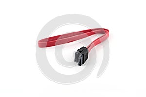 Serial ATA Cable on White Background