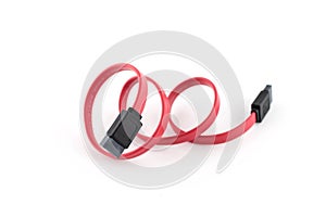 Serial ATA Cable on White Background