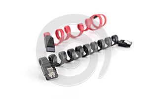 Serial ATA Cable on White Background