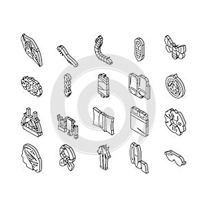 Sericulture Production Business isometric icons set vector