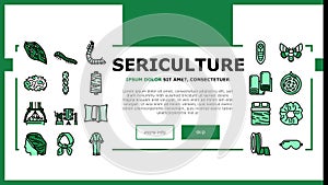 Sericulture Production Business Landing Header Vector photo