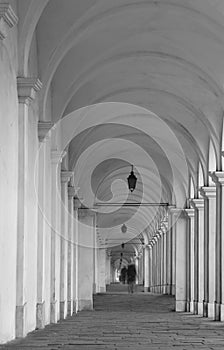 Series of ancient Arcades in Vicenza Italy on the hill called Mo