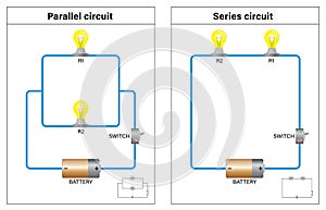 Series circuit and Parallel circuit switch on diagram