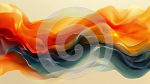 A series of colorful waves dancing and intertwining symbolizing the interconnectedness of thoughts and emotions as they